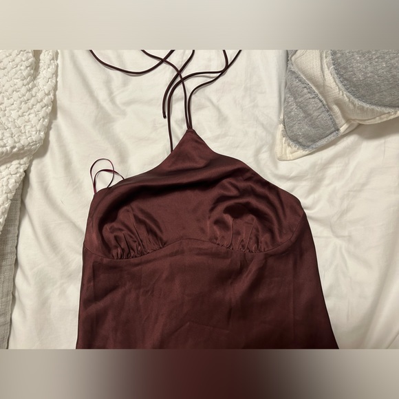 New (Never Worn) DNA- Brown Halter Mini Dress- Size Small - Picture 4 of 7